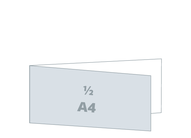 Folded flyer 2 x 1/2 A4 - 3D Foil: 594x148 / 297x148 mm - V fold (D3)