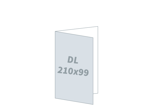 Invitation Card 2 x 1/3 A4 - Standard: 198x210 / 99x210 mm - V fold (D6)
