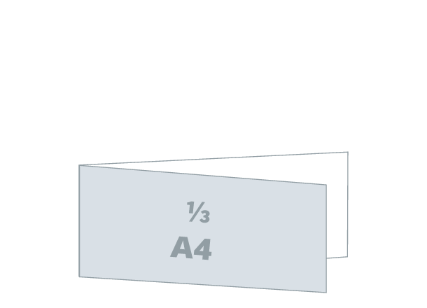 Invitation Card 2 x 1/3 A3 - Standard: 420x99 / 210x99 mm - V fold (D6)