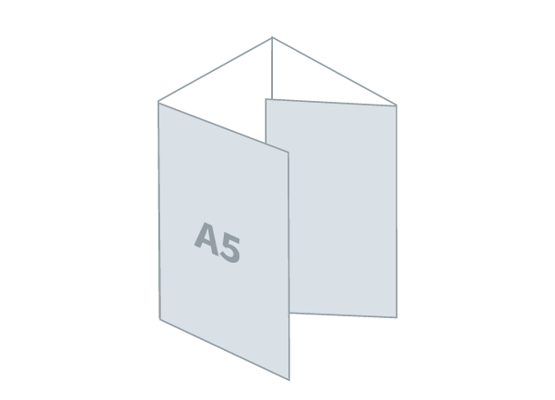 Folded Flyer 4 x A5 - Eco: 583x210 / 148x210 mm - Roll fold (D2)