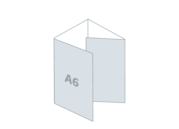 Folded Flyer 4 x A6 - Eco: 411x148 / 105x148 mm - Roll fold (D4)