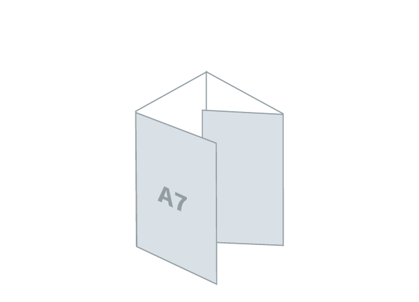 Folded Flyer 4 x A7 - Eco: 287x105 / 74x105 mm - Roll fold (D8)