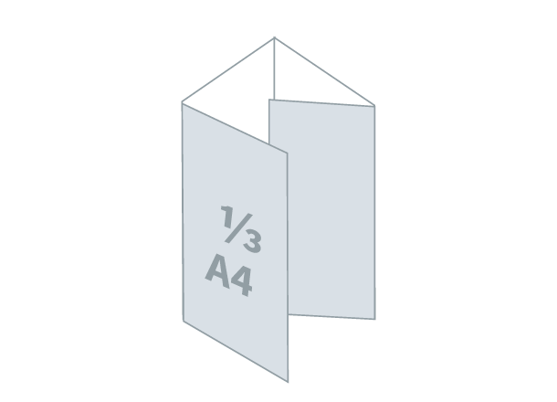 Folded Flyer 4 x 1/3 A4 - Eco: 391x210 / 100x210 mm - Roll fold (D3)