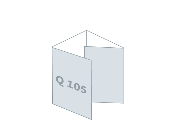 Folded Flyer 4 x Q-105 - Eco: 411x105 / 105x105 mm - Roll fold (D6)