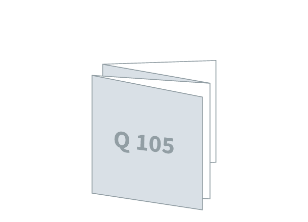 Folded flyer 4 x Q-105 - 3D Foil: 420x105 / 105x105 mm - W fold (D6)
