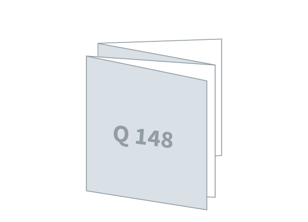 Folded flyer 4 x Q-148 - 3D Foil: 592x148 / 148x148 mm - W fold (D3)