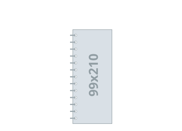 Notebook 1/3 A4 - Eco: 99x210 / 198x210 mm, wire-o binding (D12)