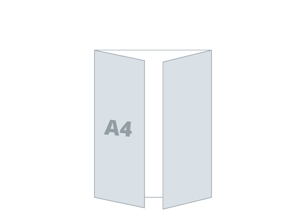 Folded flyer A4 - 3D Foil: 419x297 / 210x297 mm - Gate fold (D2)