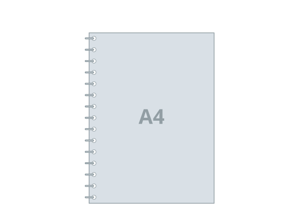 Notebook A4 - Eco: 210x297 / 420x297 mm, Hardcover, wire-o binding (D4)