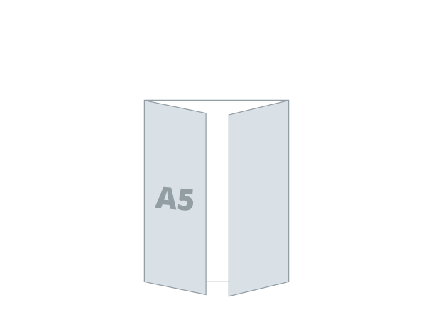 Folded flyer A5 - 3D Foil: 295x210 / 148x210 mm - Gate fold (D4)