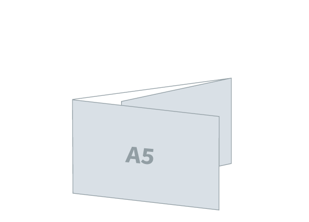 Folded Flyer 3 x A5 - Standard: 628x148 / 210x148 mm - C fold (D3)