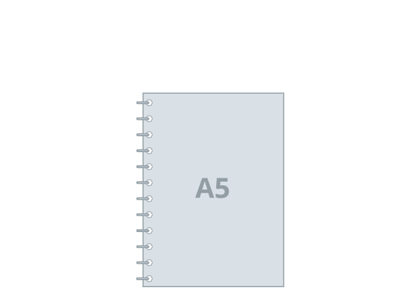 Notebook A5 - Eco: 148x210 / 296x210 mm, wire-o binding (D9)