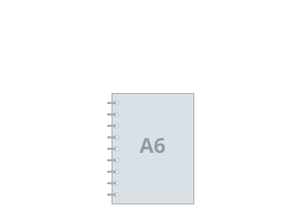 Notebook A6 - Eco: 105x148 / 210x148 mm, wire-o binding (D18)