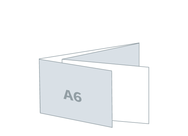 Folded flyer A6L - 3D Foil: 586x105 / 148x105 mm - Parallel fold (D4)