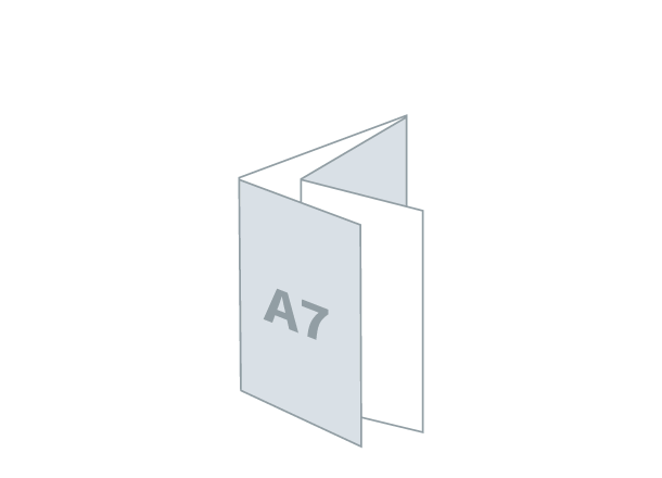 Folded flyer A7 - 3D Foil: 290x105 / 74x105 mm - Parallel fold (D8)