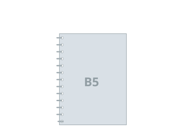 Notebook B5 - Eco: 176x250 / 352x250 mm, wire-o binding (D8X)