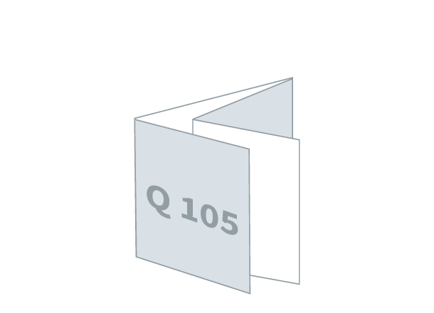 Folded flyer Q-105 - 3D Foil: 414x105 / 105x105 mm - Parallel fold (D6)