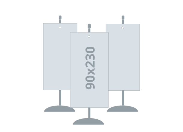Table flag: 90x230 mm, print + PVC rack (D18)