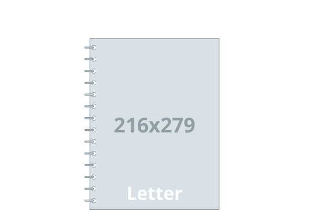 Notebook Letter - Standard: 216x279 / 432x279 mm, wire-o binding (D5X)