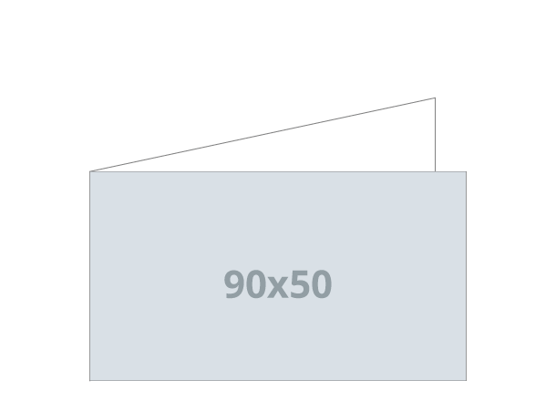 Business Card - Standard: 180x50 / 90x50 mm - V fold (D24)