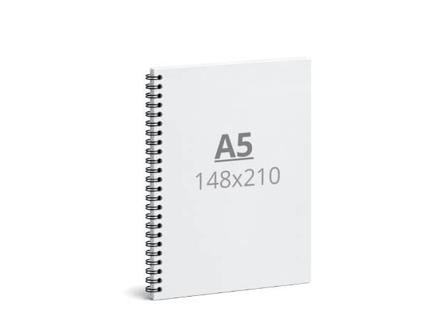 Notebook A5: 148x210 / 296x210 mm, wire-o binding (D9)