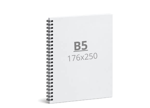 Notebook B5: 176x250 / 352x250 mm, wire-o binding (D8X)