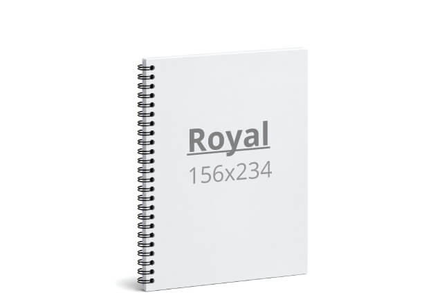 Notebook Royal: 156x234 / 312x234 mm, wire-o binding (D8)